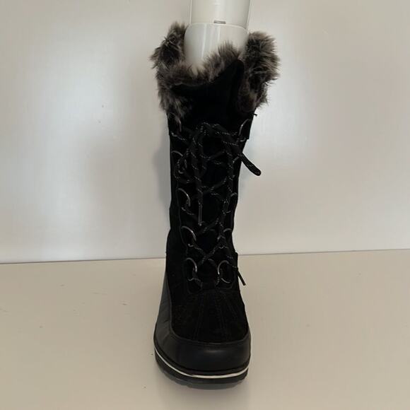 Champion C9 Ruthie Tall Black Leather Winter Boot With Faux Fur Lining Size 10 - Picture 2 of 7